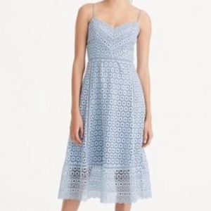 J. Crew Daisy Lace Sleeveless Spaghetti A-Line Dress Sweetheart Neckline Size 0